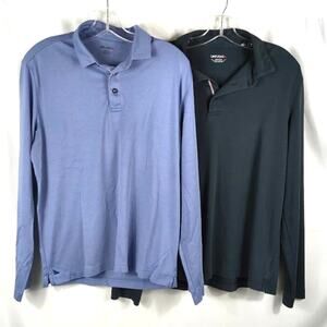 2x UNTUCKit M Polo Long Sleeve 100% Cotton